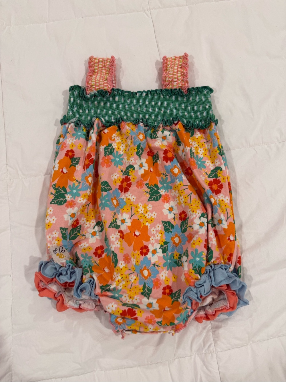 Wild Flowers Floral Smocked Bubble Romper